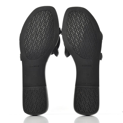 Hermes Rubber Aloha Sandals 39 Black 5 of 15