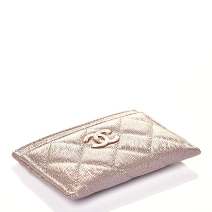 Chanel Iridescent Caviar Quilted Card Holder Beige 4 of 8