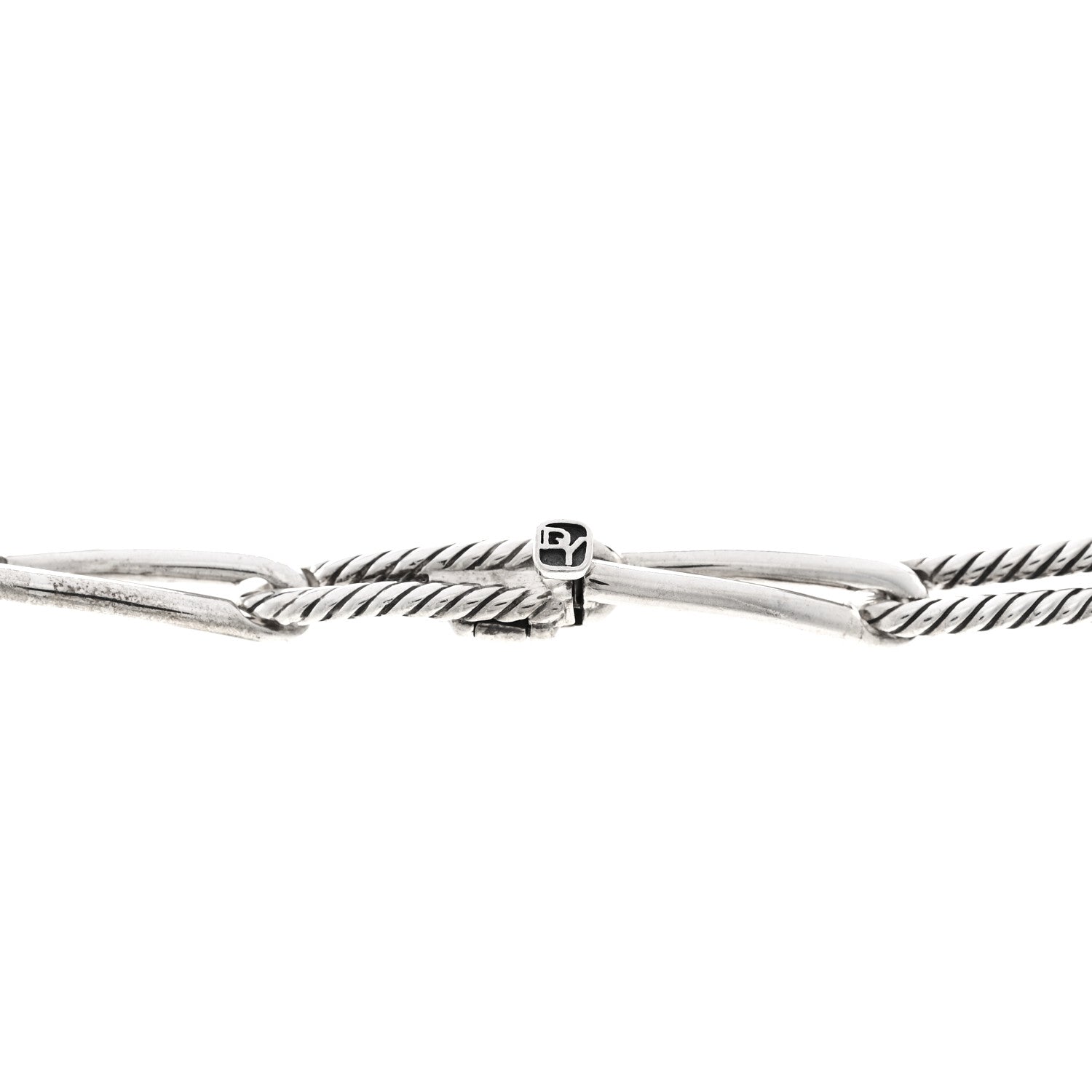 David Yurman Sterling Silver Diamond Wellesley Chain Link Necklace 4 of 5
