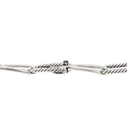 David Yurman Sterling Silver Diamond Wellesley Chain Link Necklace 4 of 5