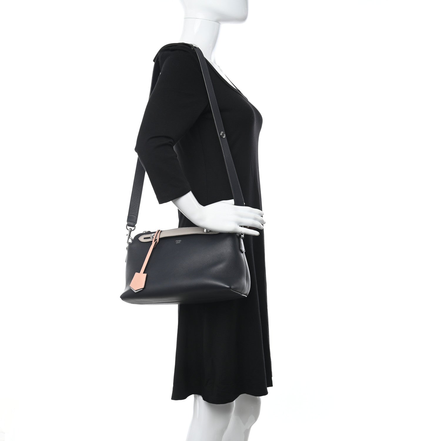 Fendi Vitello Dolce 4 Color Medium By The Way Multicolor Boston Bag Blue Notte Baby Pink 2 of 16