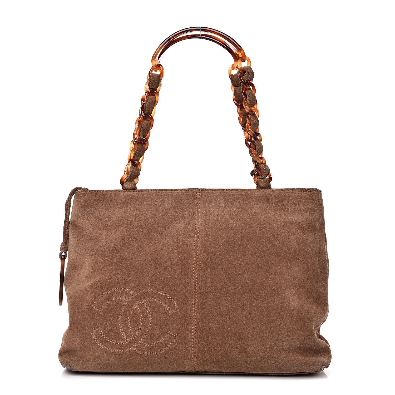 Chanel Suede Bekko Chain CC Shopping Tote Dark Brown 1 of 18