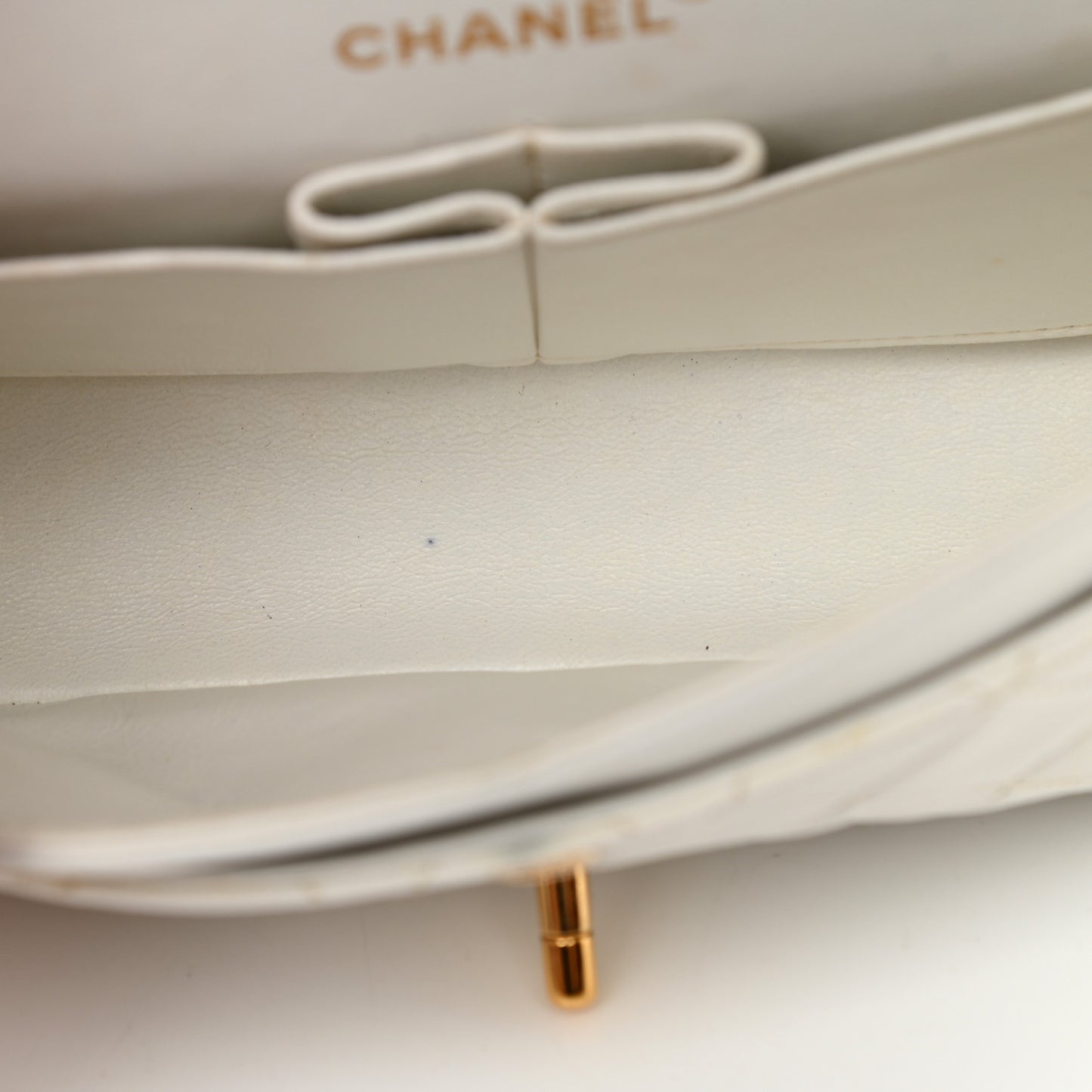 Lambskin Quilted Small Double Flap White