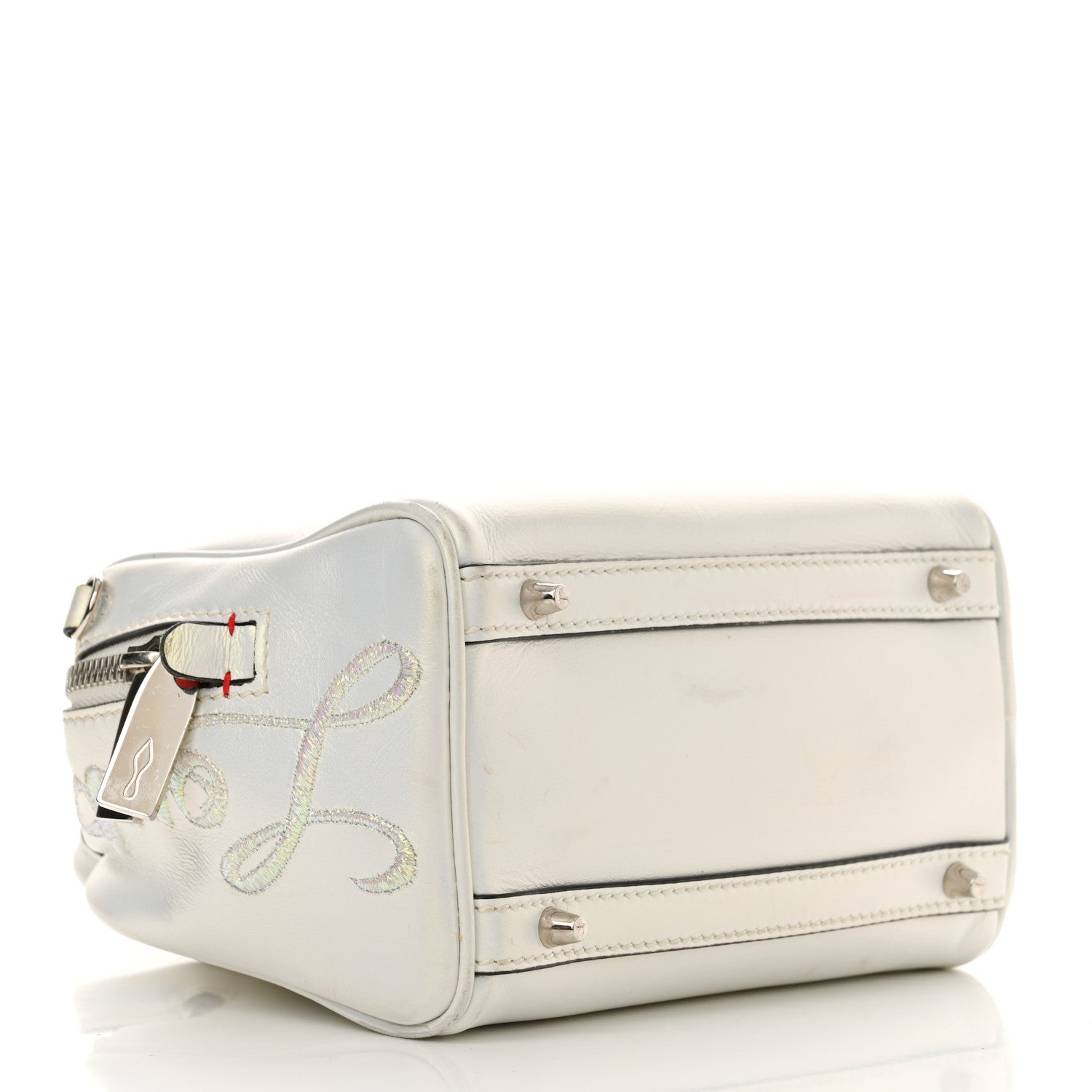 Christian Louboutin Iridescent Calfskin Paris Nano Collage Marie Jane Tote White 4 of 19