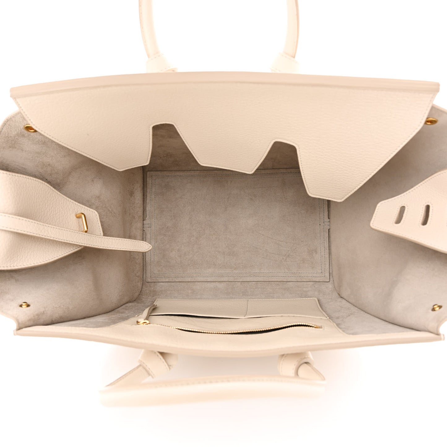 Crisped Calfskin Tie Knot Small Tote Chalk