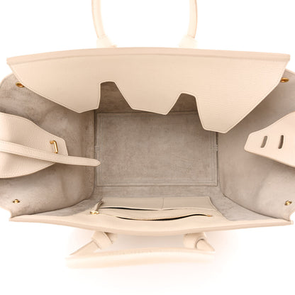 Celine Crisped Calfskin Tie Knot Small Tote Chalk 5 of 11