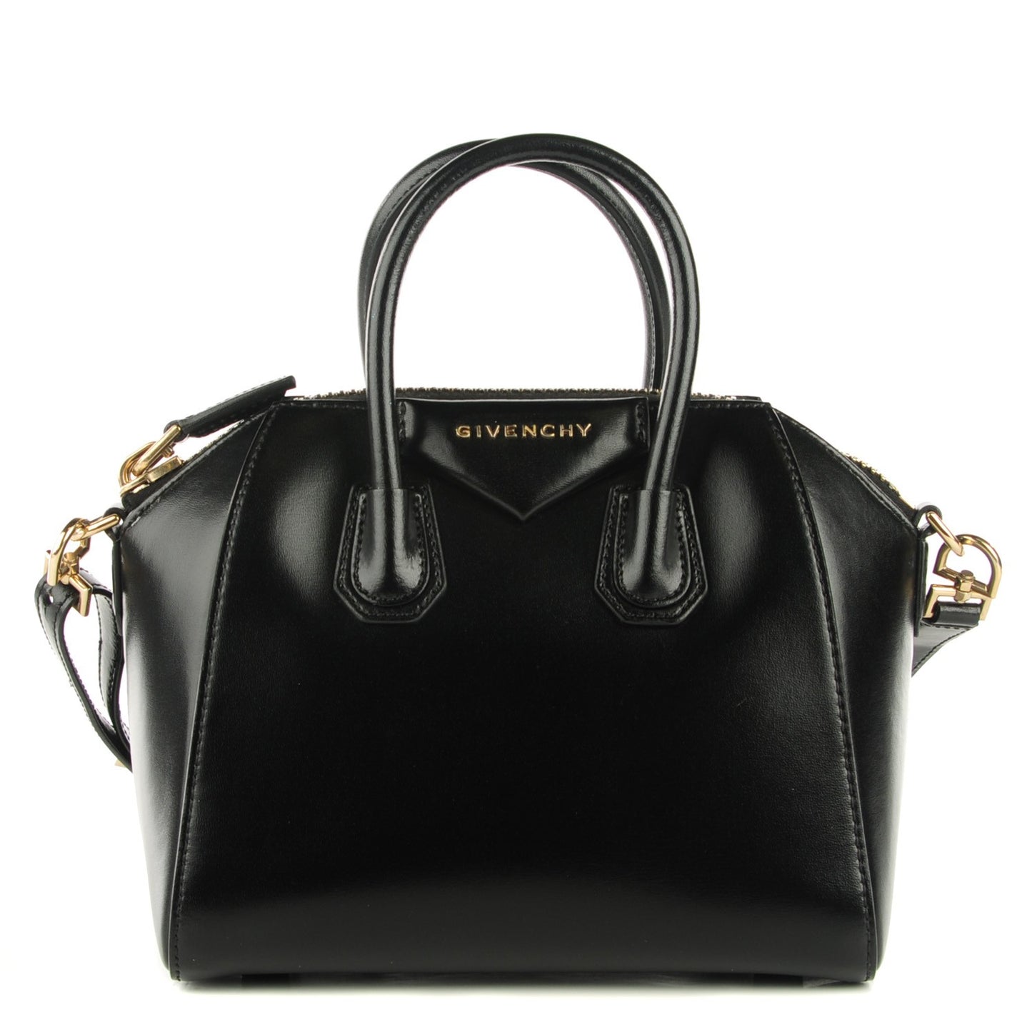 Shiny Lord Calfskin Mini Antigona Black