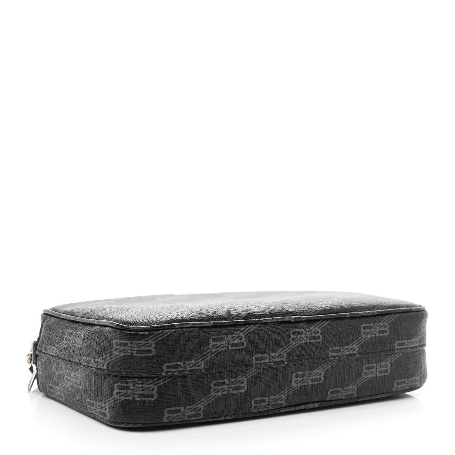 Balenciaga Coated Canvas BB Monogram Medium Signature Camera Bag Black Grey 4 of 8