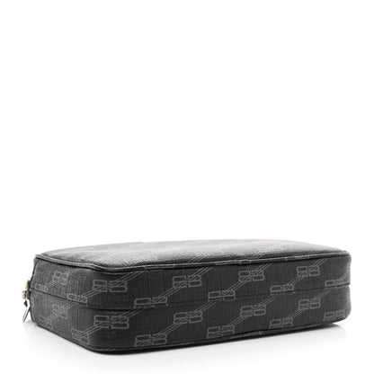 Balenciaga Coated Canvas BB Monogram Medium Signature Camera Bag Black Grey 4 of 8