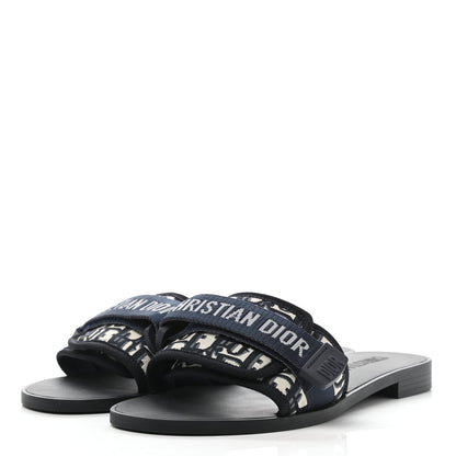 Christian Dior Nylon Oblique Dio(r)evolution Slide Sandals 38 Deep Blue 3 of 9