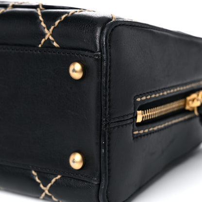 Chanel Calfskin Contrast Stitch Surpique Bowler Black 14 of 16
