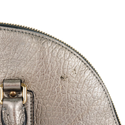 Burberry Metallic Heritage Grain Medium Orchard Bowling Bag Silver 9 of 10