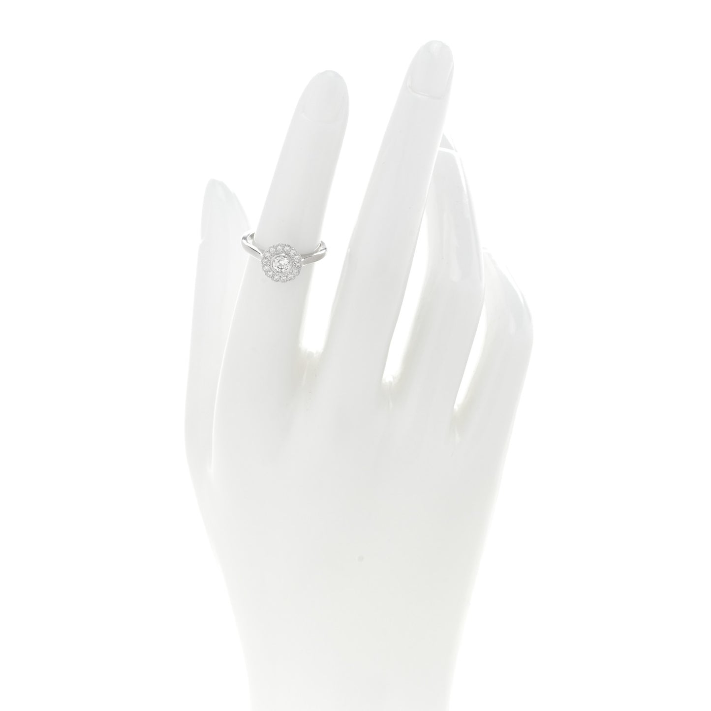 Platinum Diamond Round Enchant Flower Ring 49 5