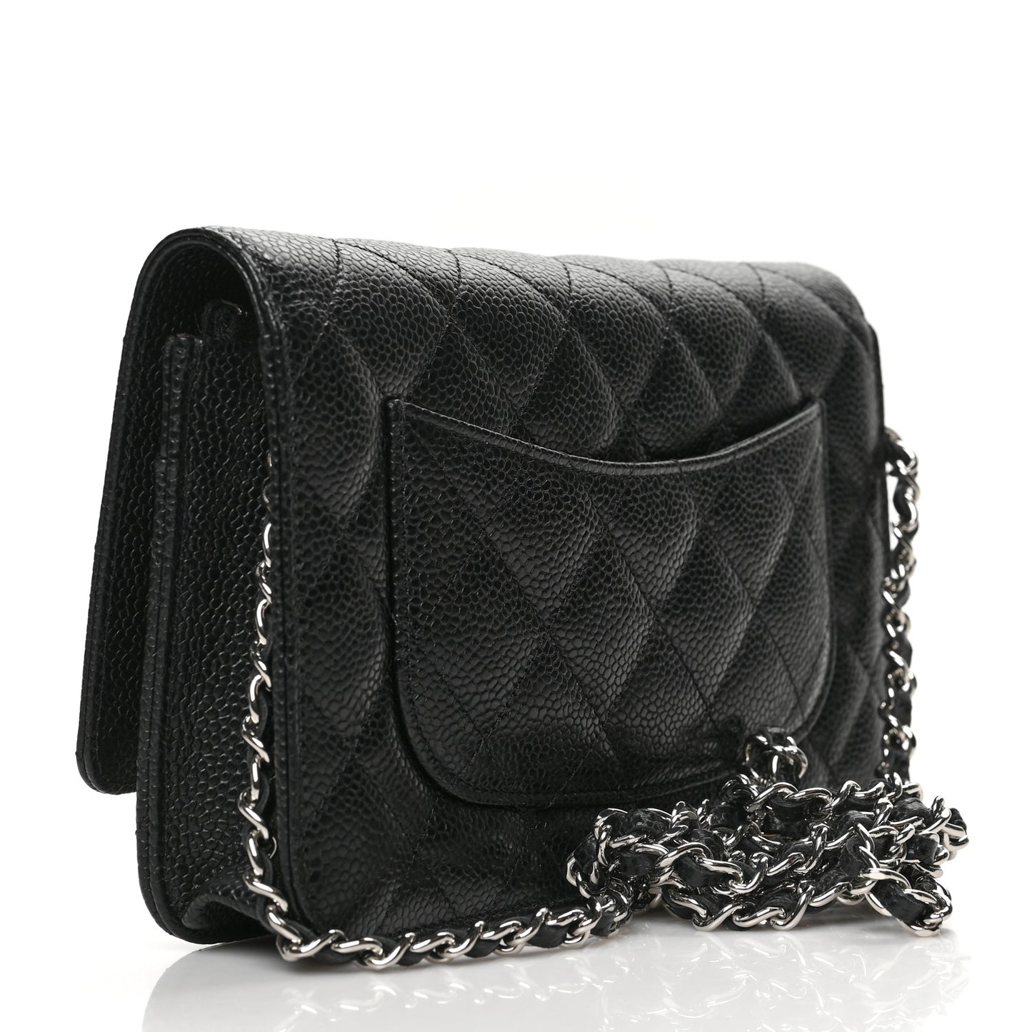 Caviar Quilted Wallet On Chain WOC Black