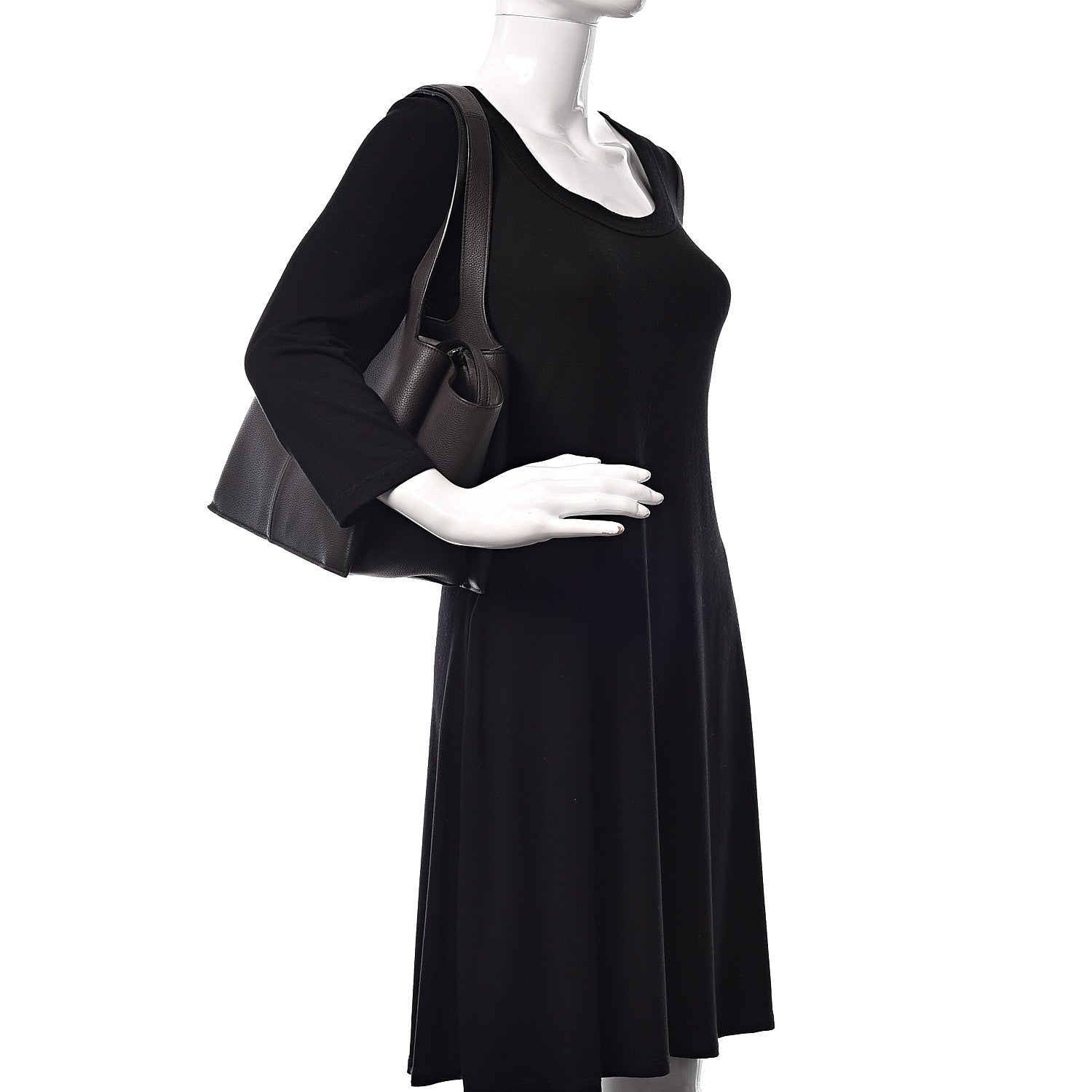 Celine Baby Grained Calfskin Small Tri-Fold Bag Anthracite 2 of 11