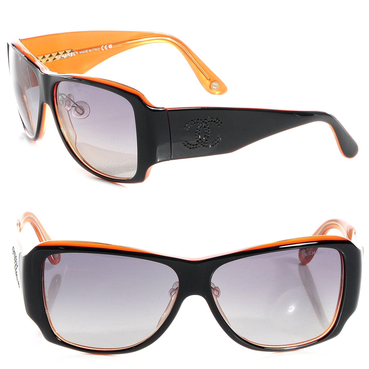Chanel Black Crystal CC Logo Sunglasses 5096-B Black 1 of 7
