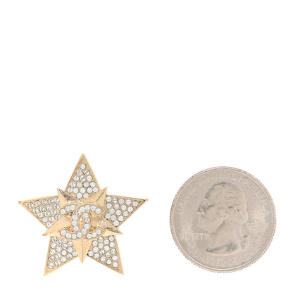 Chanel Crystal CC Star Brooch Gold 2 of 5
