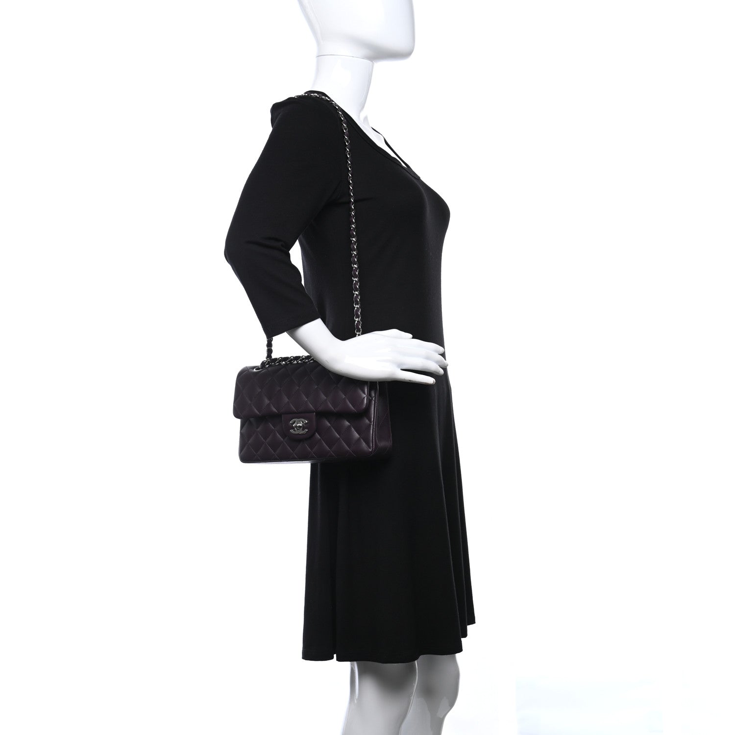 Chanel Lambskin Quilted Small Double Flap Purple 2 of 10