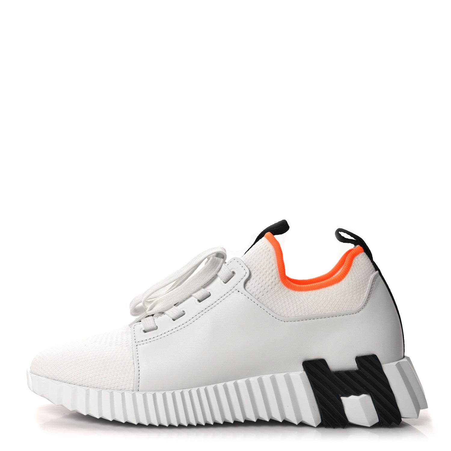 Hermes Knit Calfskin Depart Sneakers 37 White 1 of 8