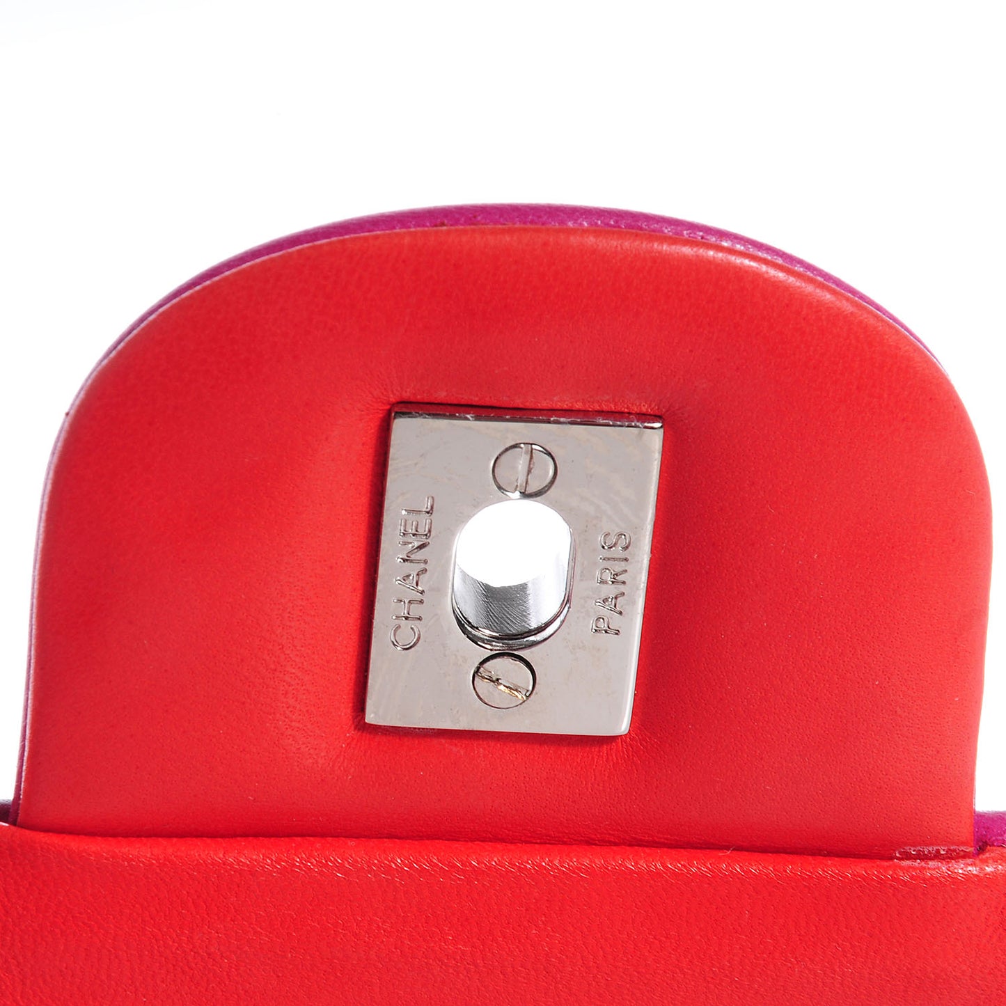Lambskin Quilted Medium Double Flap Coral
