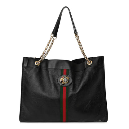 Gucci Calfskin Large Rajah Chain Tote Black 4 of 12