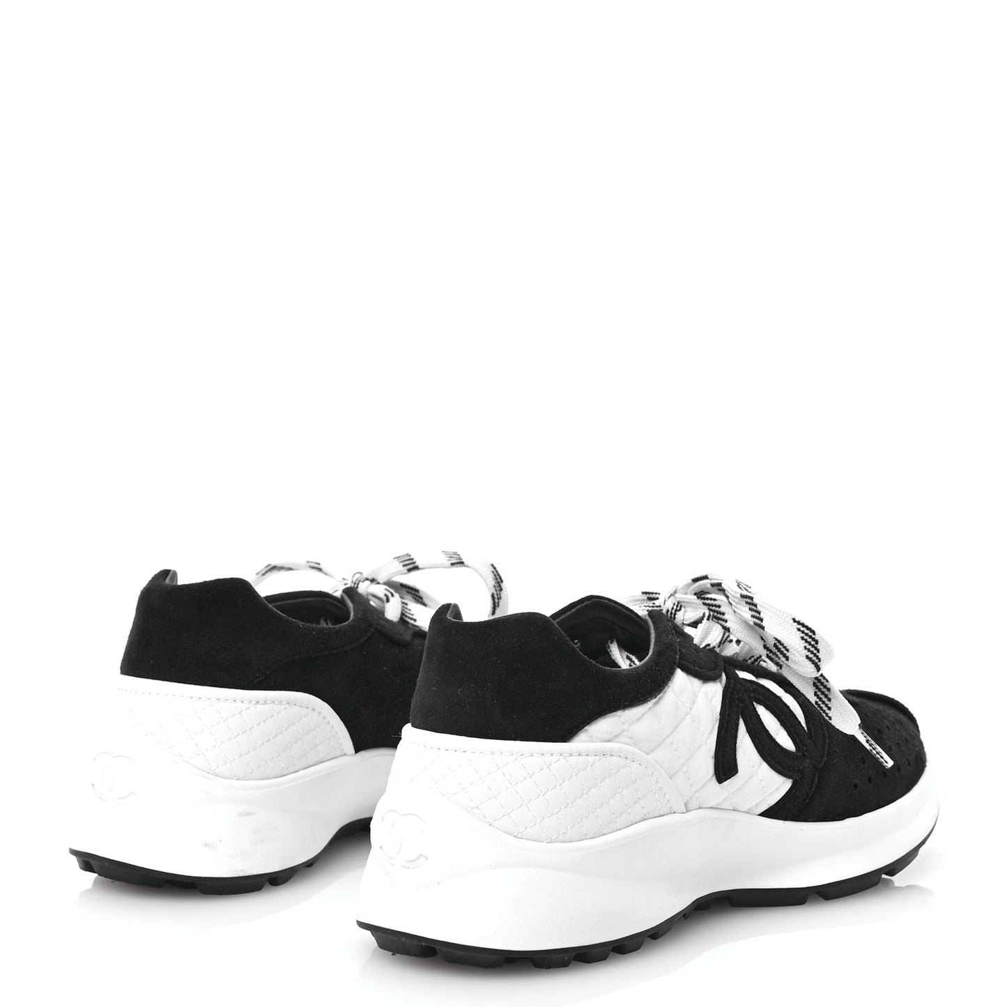 Fabric Suede Kidskin CC Sneakers 36 Dark Navy White