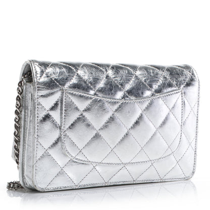Chanel Calfskin Reissue Wallet On Chain WOC Silver 3 of 9