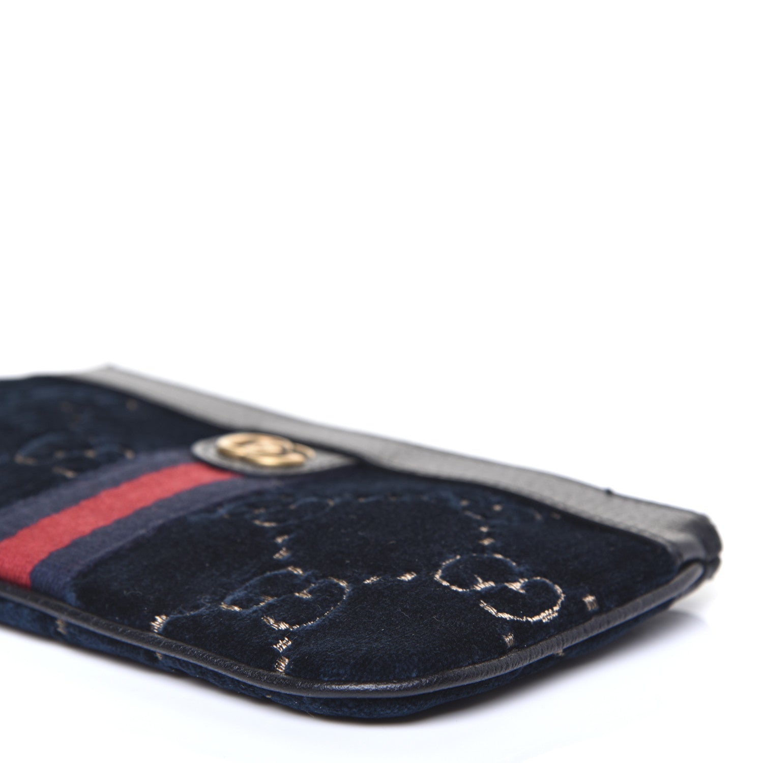 Gucci Velvet GG Monogram Textured Calfskin Web Smartphone Case Blue Beige Black 7 of 9