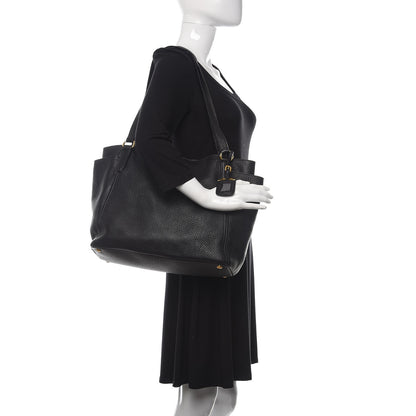 Prada Vitello Daino Side Pocket Tote Black 2 of 15
