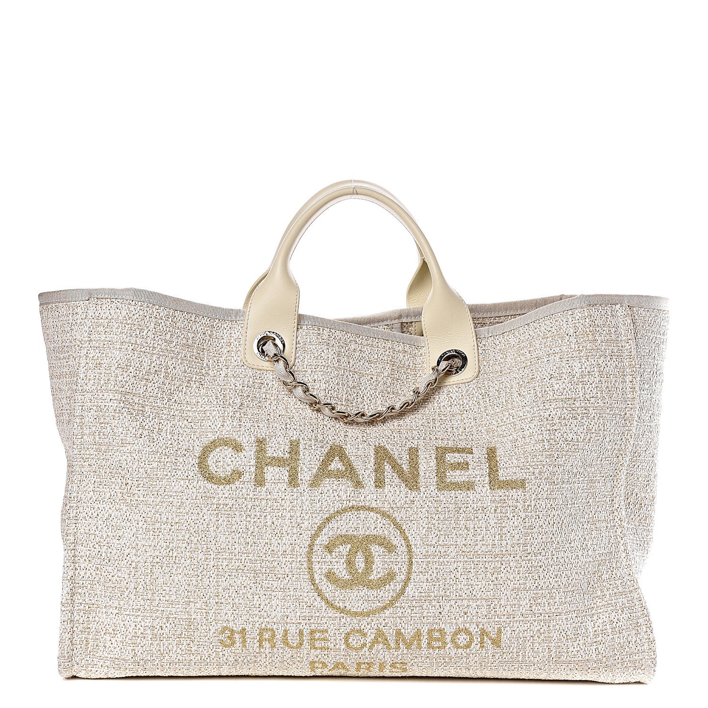 Canvas Large Deauville Tote Ivory