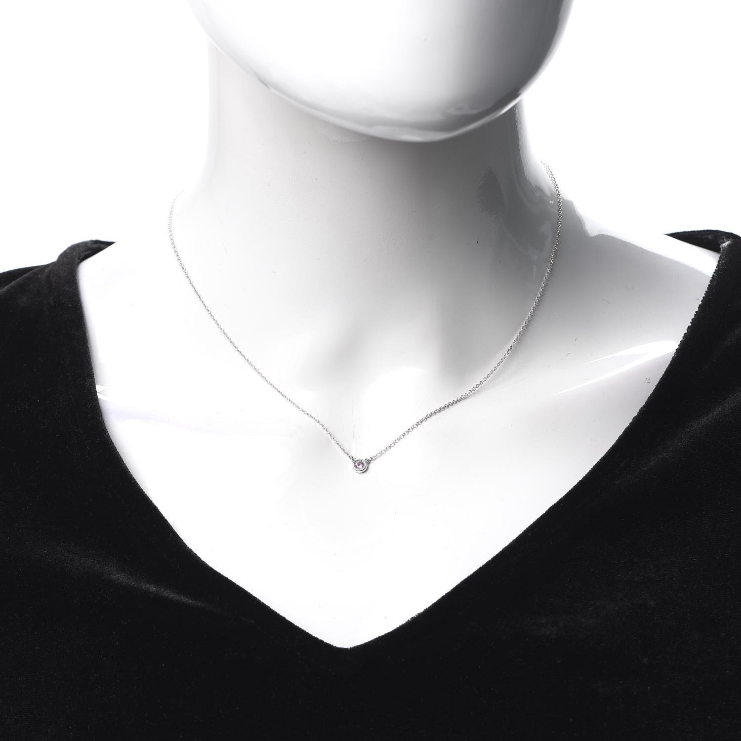 Tiffany Sterling Silver Pink Sapphire Color By The Yard Necklace 2 of 6