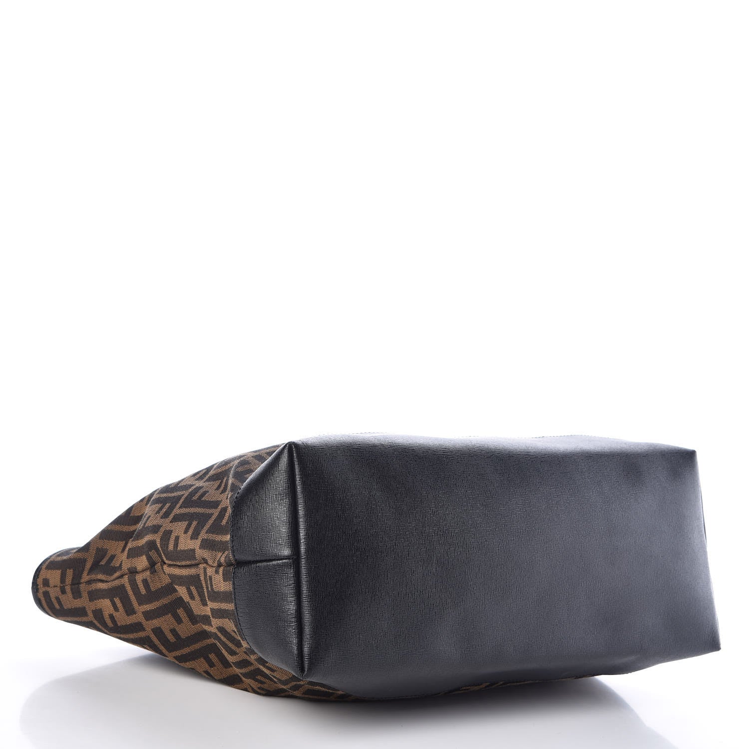 Fendi Zucca Vitello Elite Medium Roll Tote Tobacco Black 4 of 12
