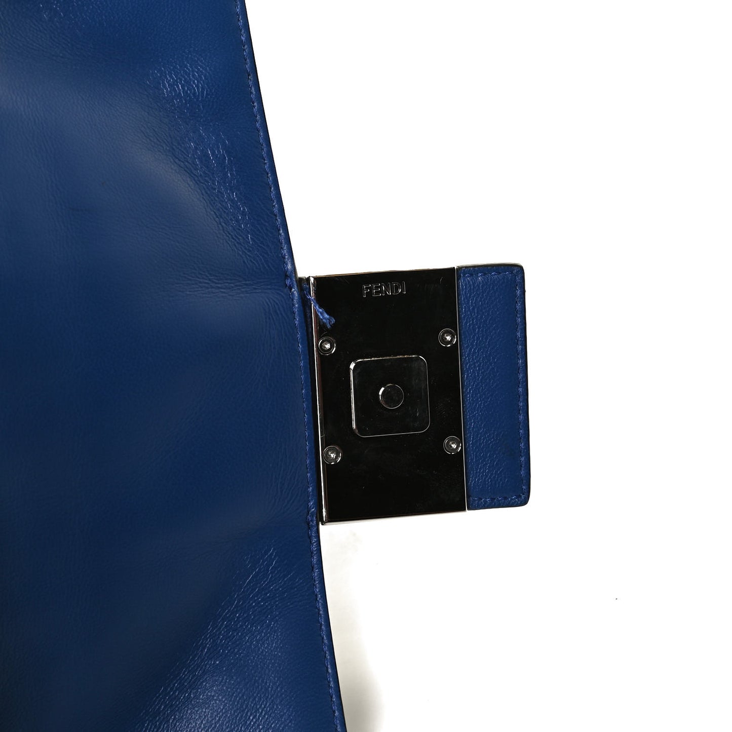 Nappa FF 1974 Embossed Belt Baguette Bag Blue Neon