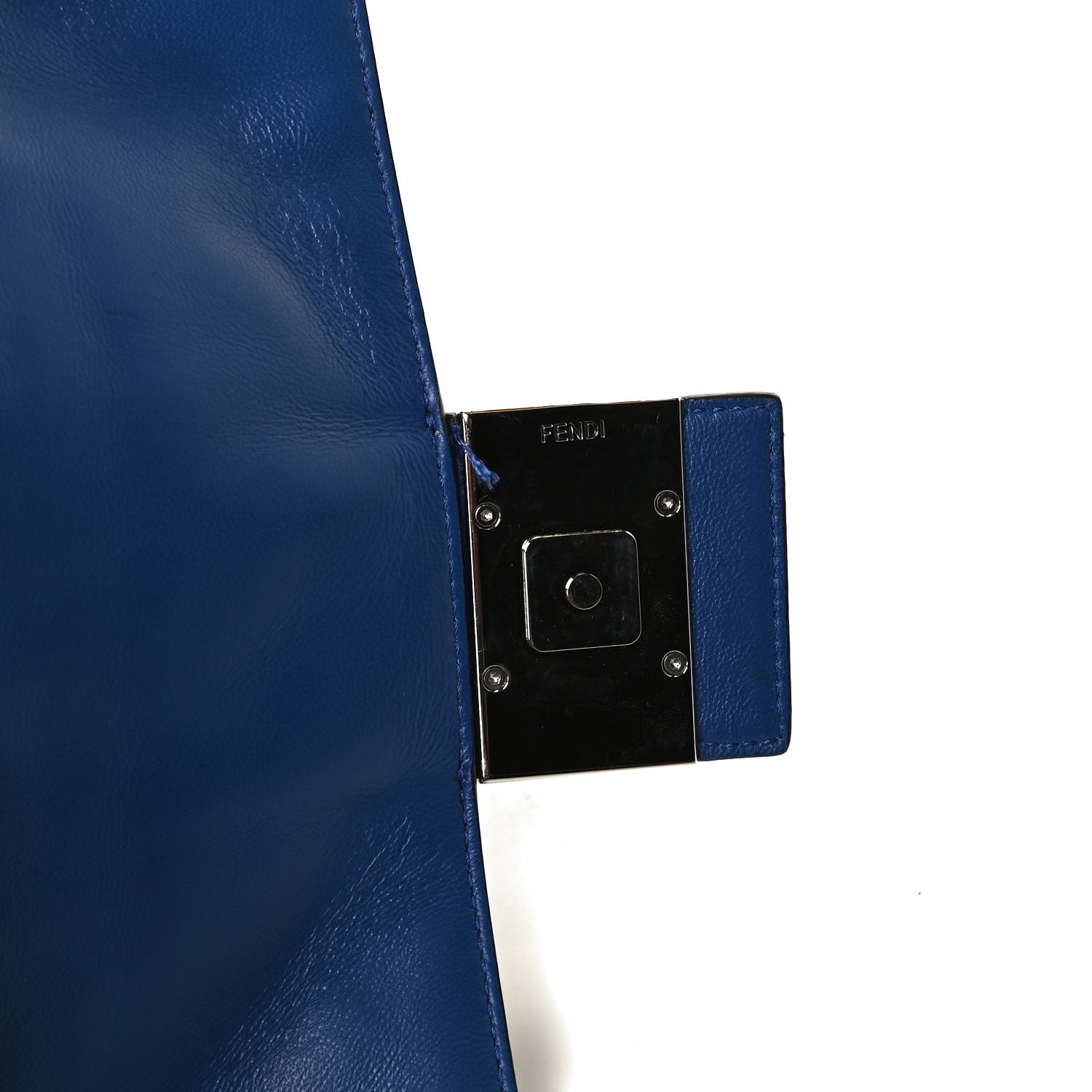 Fendi Nappa FF 1974 Embossed Belt Baguette Bag Blue Neon 13 of 18