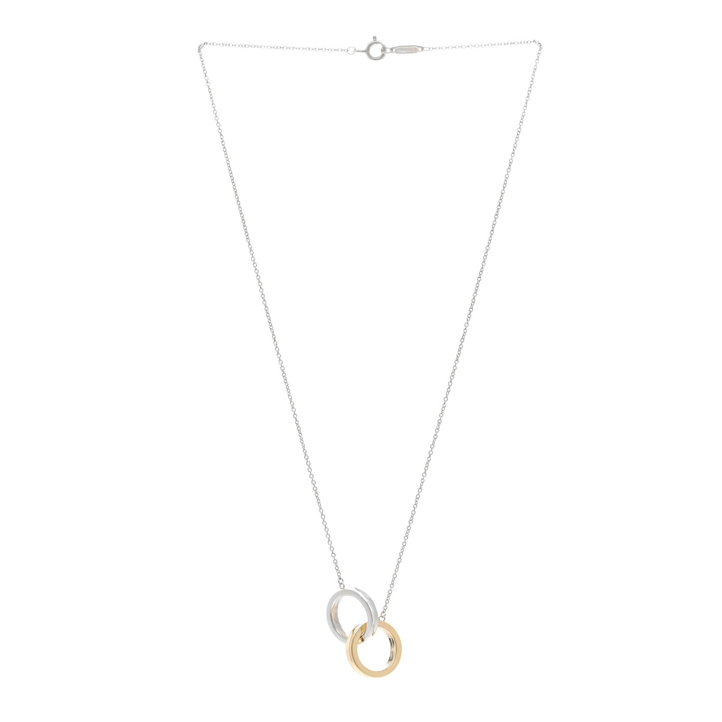 Sterling Silver 18K Yellow Gold 1837 Interlocking Circles Pendant Necklace