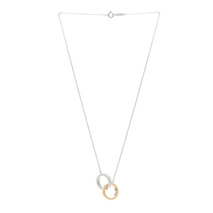 Tiffany Sterling Silver 18K Yellow Gold 1837 Interlocking Circles Pendant Necklace 3 of 4