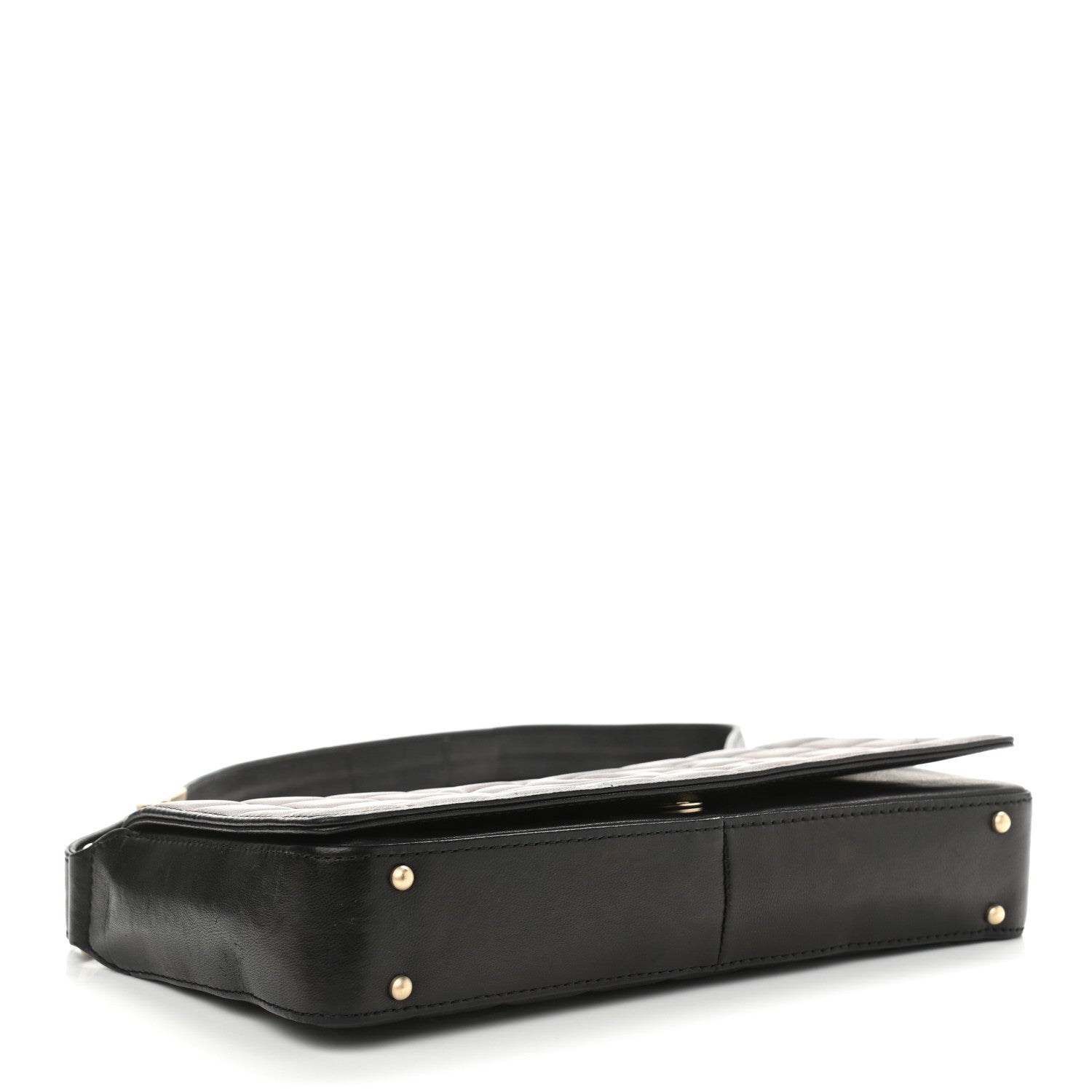 Chanel Lambskin Quilted CC Chocolate Bar Flap Black 4 of 12