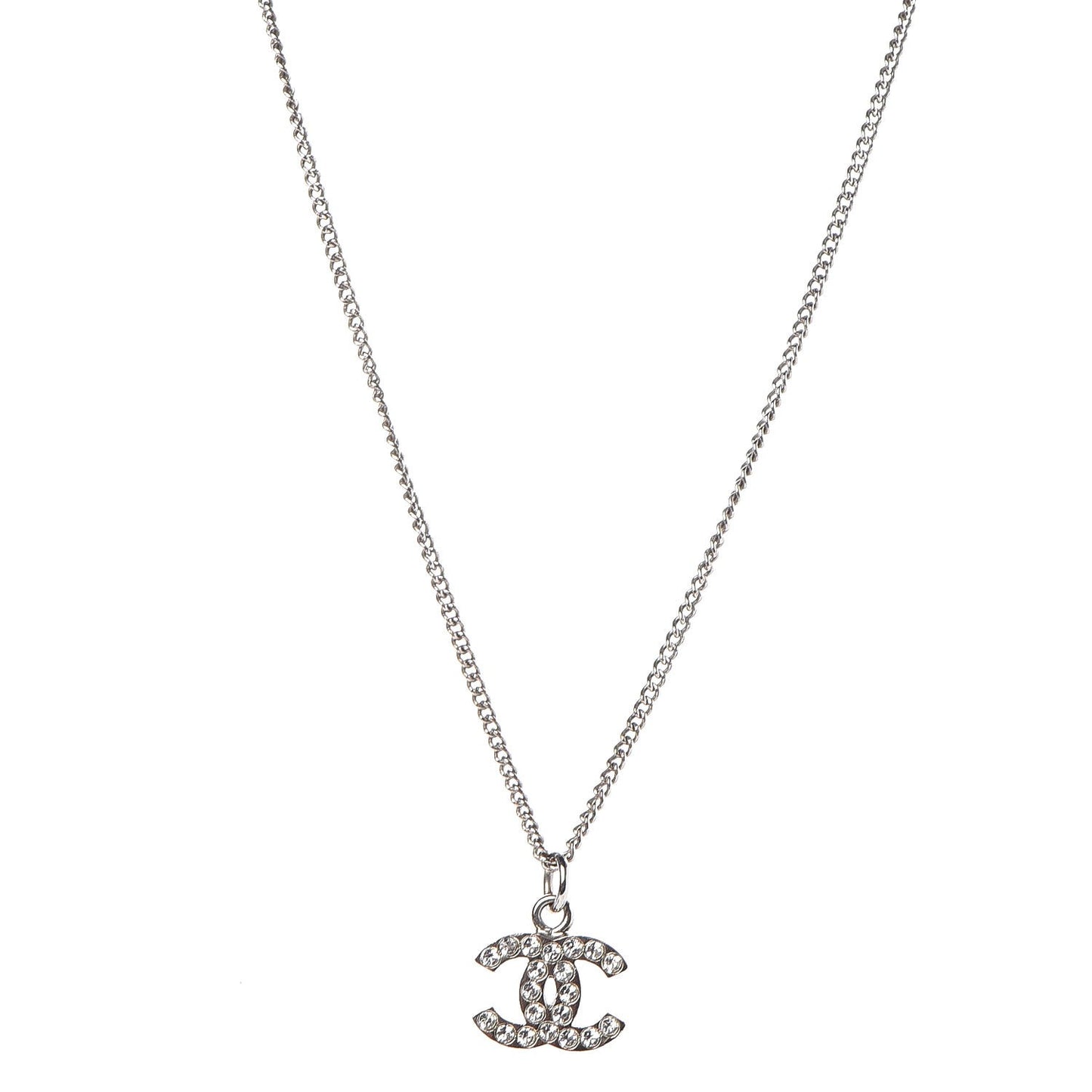 Crystal Timeless CC Necklace Silver