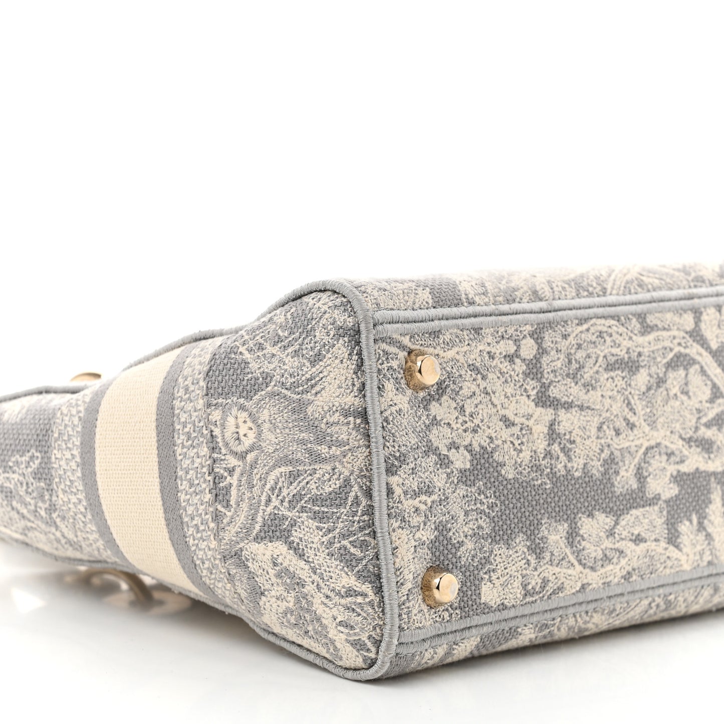 Canvas Toile De Jouy Reverse Embroidered Medium Lady D-Lite Gray