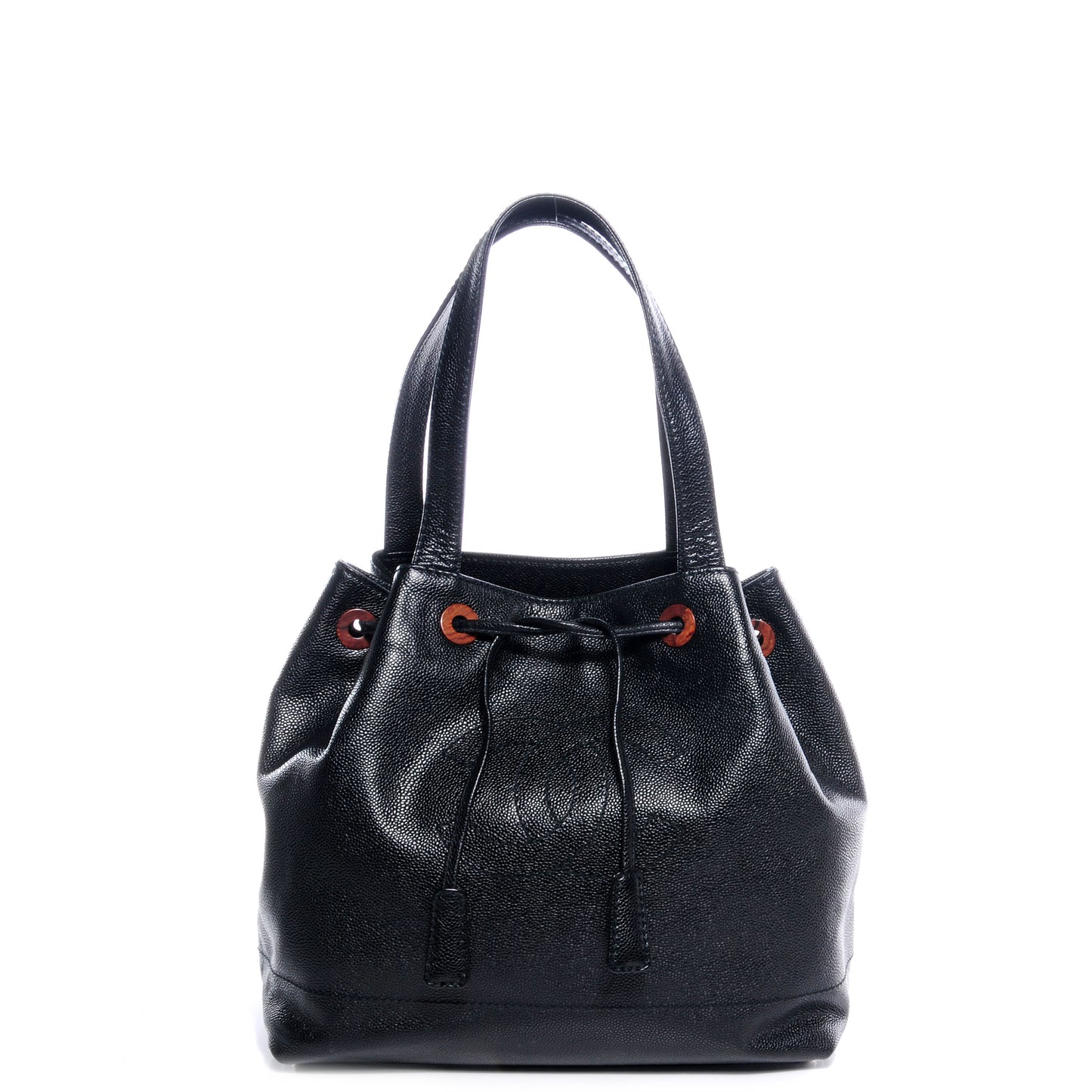 Caviar CC Drawstring Shoulder Bag Black