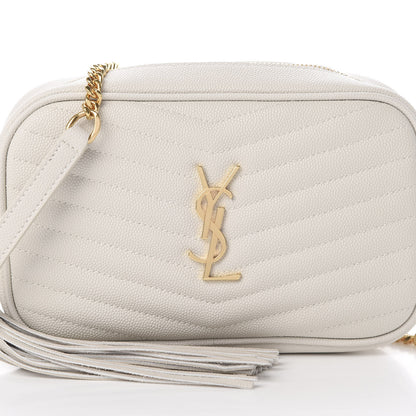 Saint Laurent Grain De Poudre Matelasse Monogram Mini Lou Camera Bag Crema Soft 8 of 11