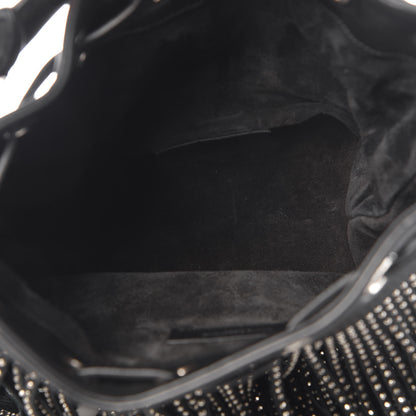 Saint Laurent Calfskin Studded Small Emmanuelle Fringe Bucket Bag Black 5 of 10