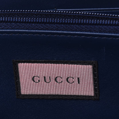 Gucci Calfskin Matelasse GucciGhost GG Marmont Zip Around Wallet Blue Agata Hibiscus Red 6 of 12