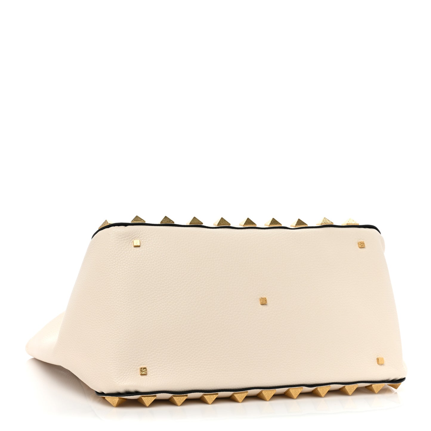 Grained Calfskin Roman Stud Tote Light Ivory