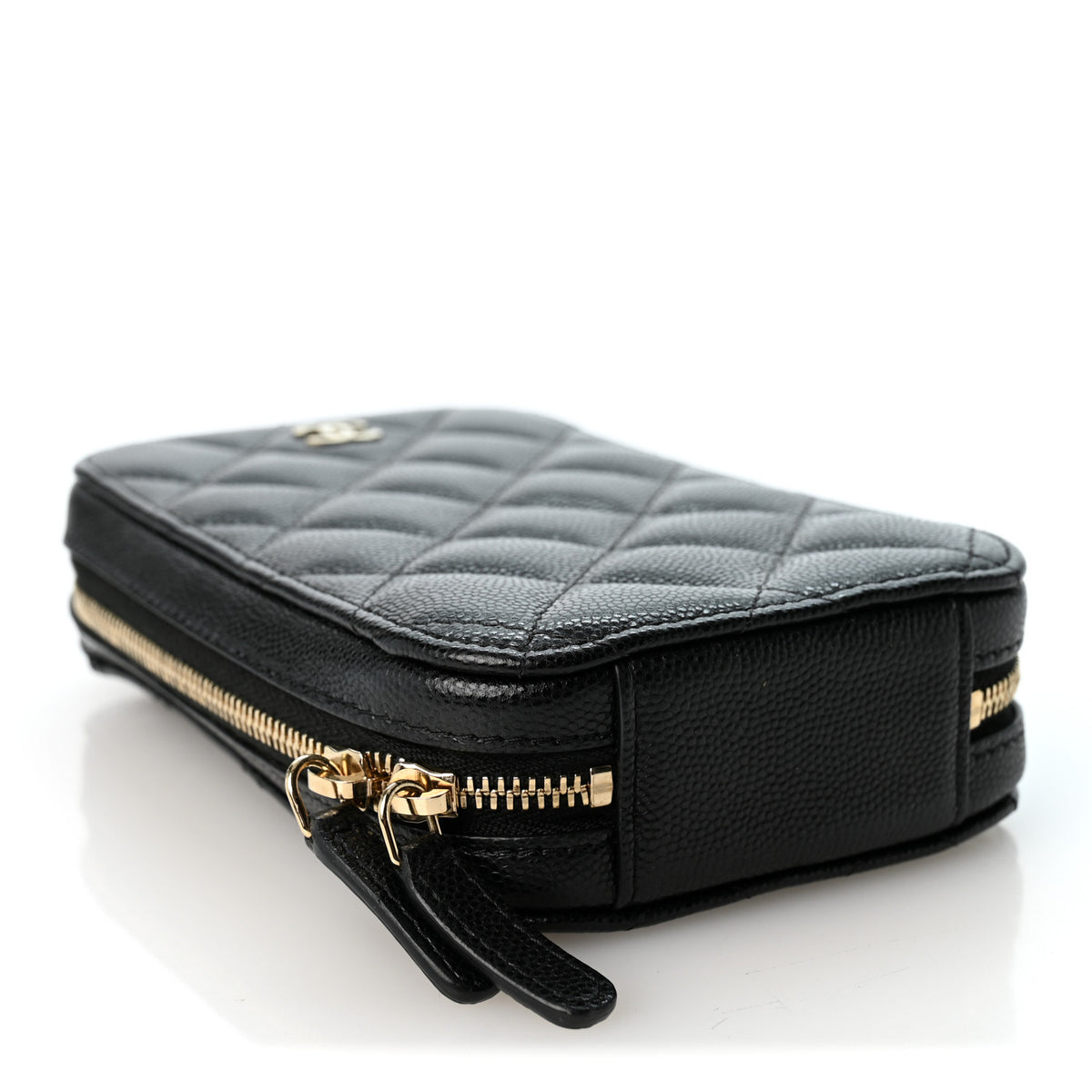 Chanel Caviar Quilted Phone Holder Wallet On Chain WOC Black 3 of 9