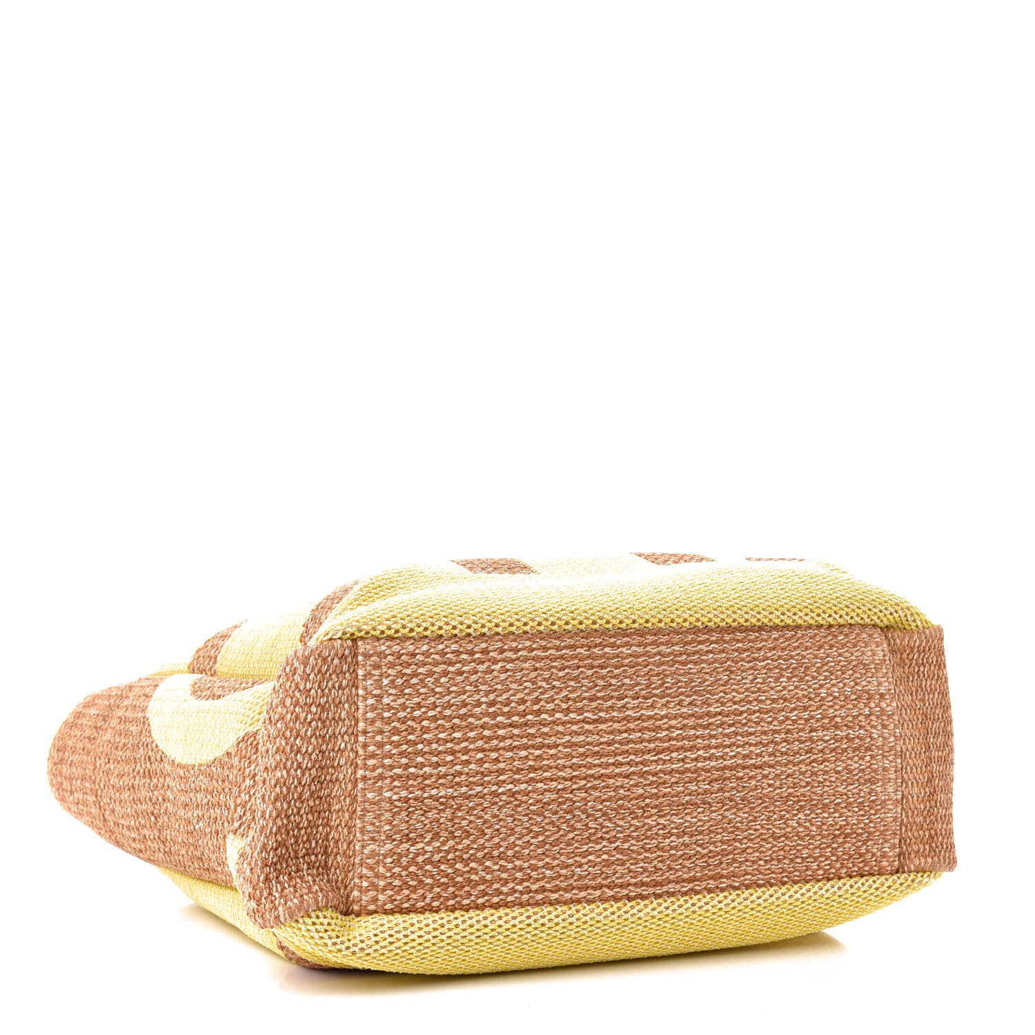 Chanel Mixed Fibers Large Shopping Bag Yellow Brown 4 of 12