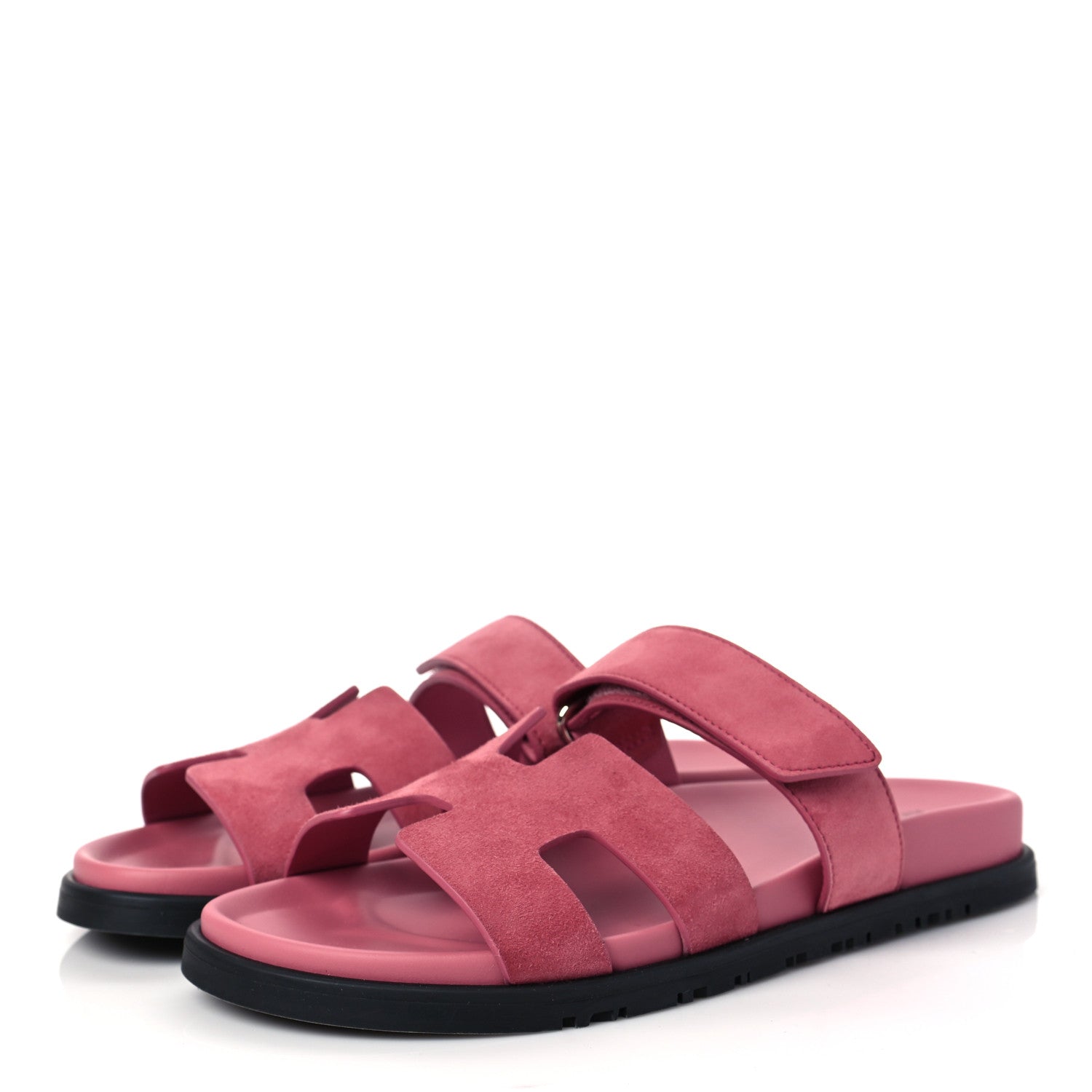 Hermes Suede Goatskin Womens Chypre Sandals 38 Rose Aphrodite 3 of 9