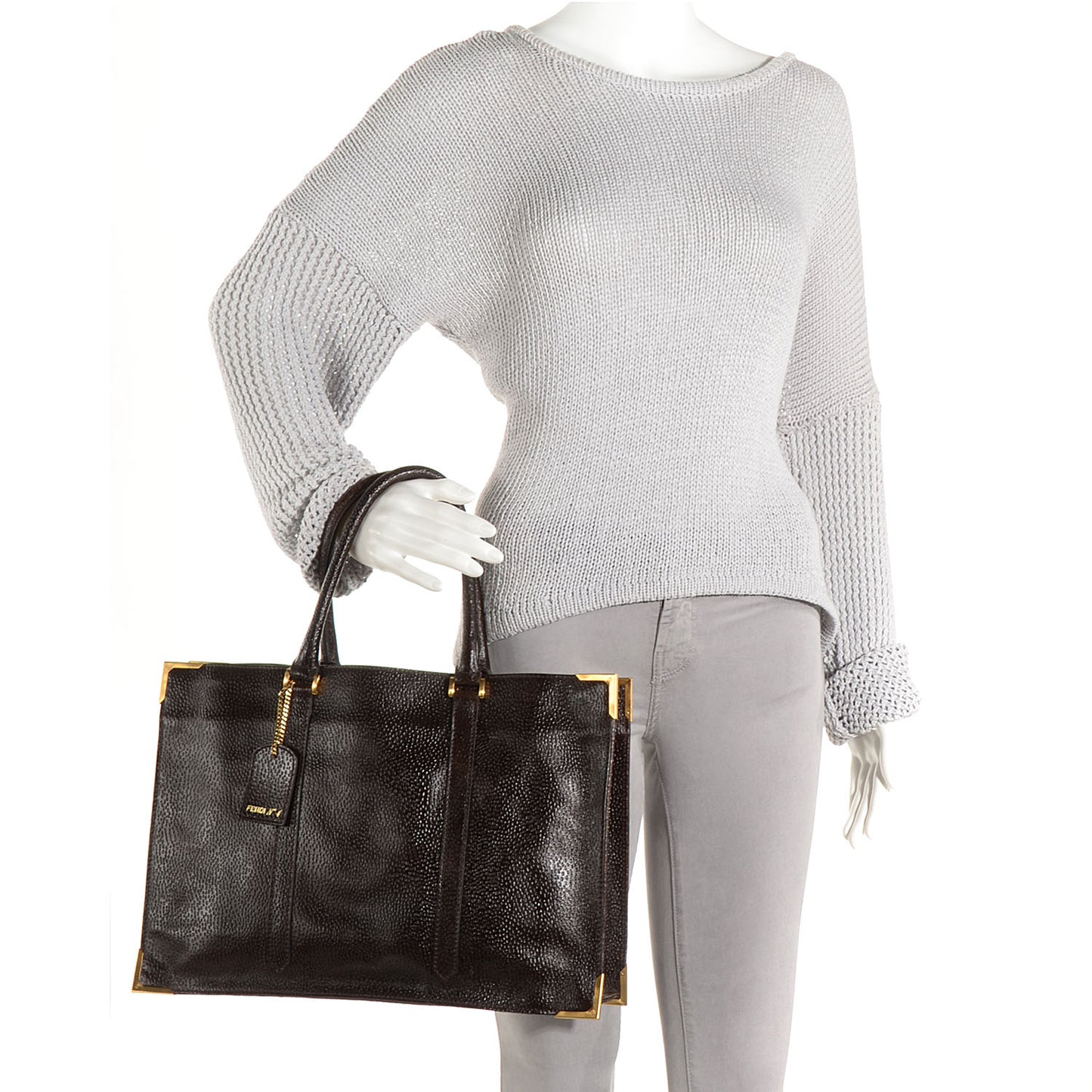 Dimpled Calfskin Classico No. 4 Tote Brown