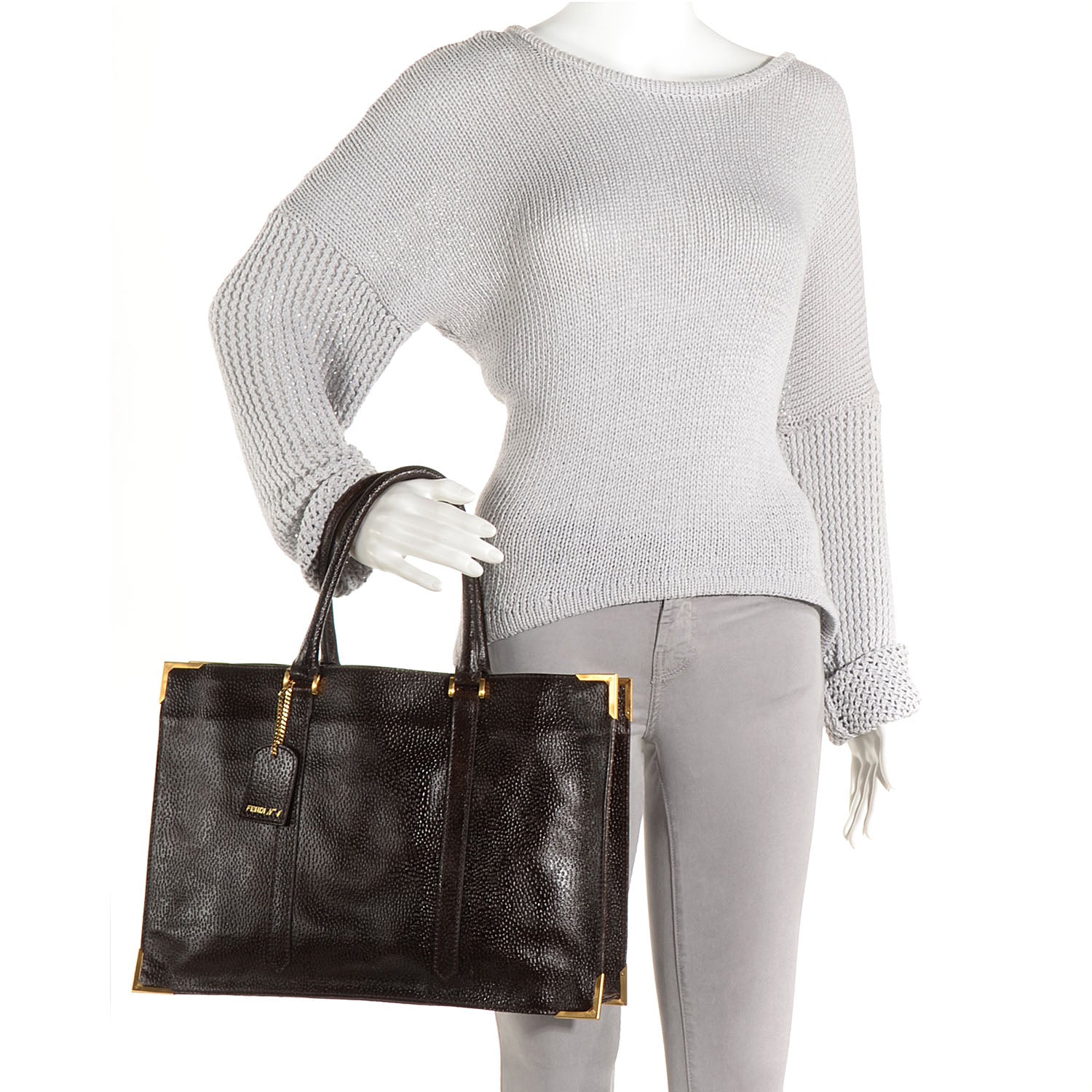 Fendi Dimpled Calfskin Classico No. 4 Tote Brown 2 of 10