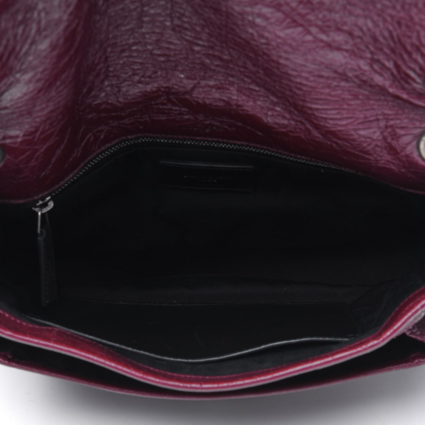 Crinkled Calfskin Matelasse Monogram Medium Niki Chain Satchel Burgundy